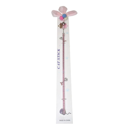Pink Feather Bell Cat Wand