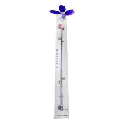 Purple Feather Bell Cat Wand