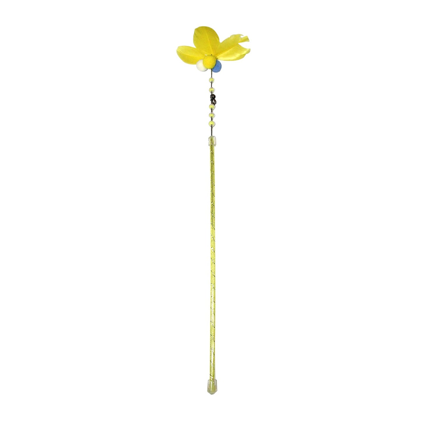 Feather Puff Stone Cat Wand