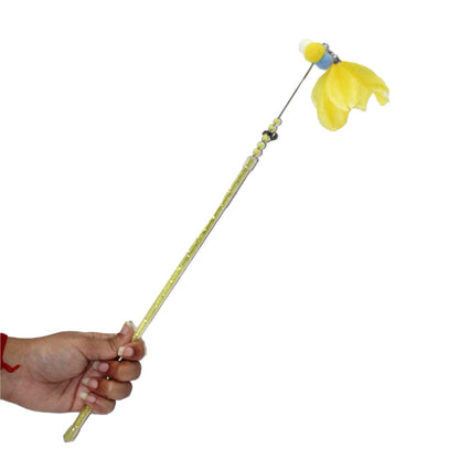 Feather Puff Stone Cat Wand
