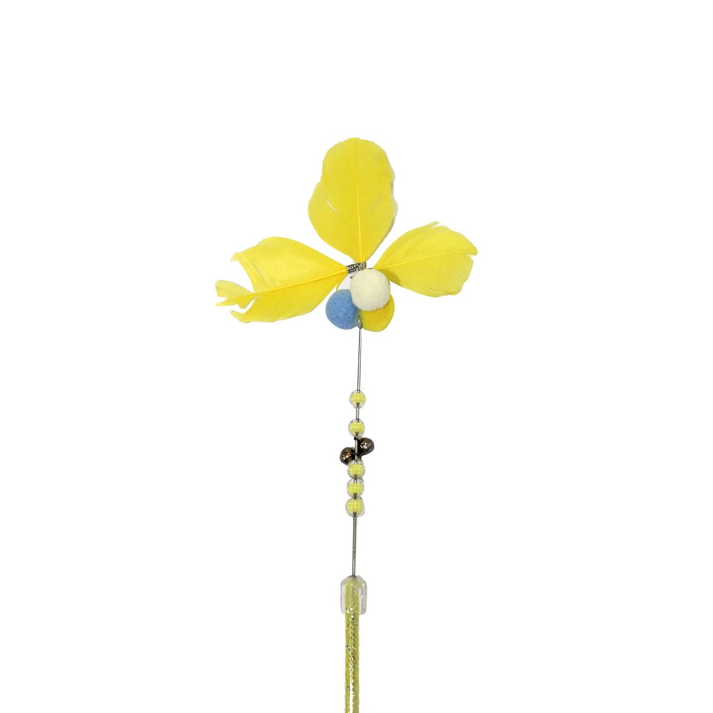 Feather Puff Stone Cat Wand