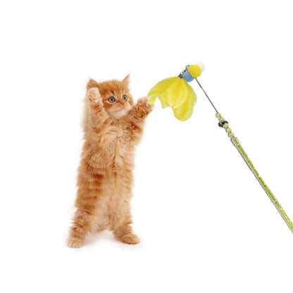 Feather Puff Stone Cat Wand