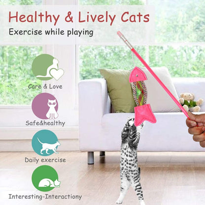 Nylon Fish Feather Cat Wand