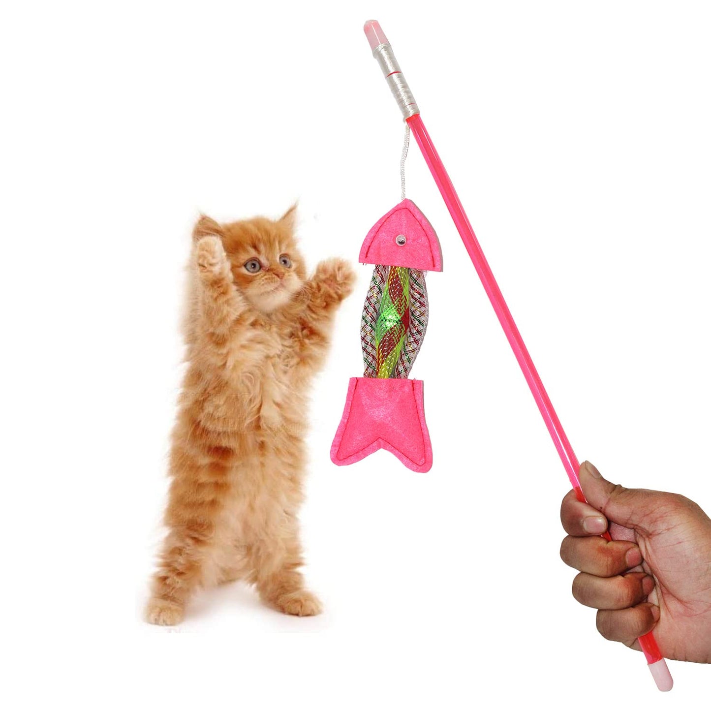 Nylon Fish Feather Cat Wand