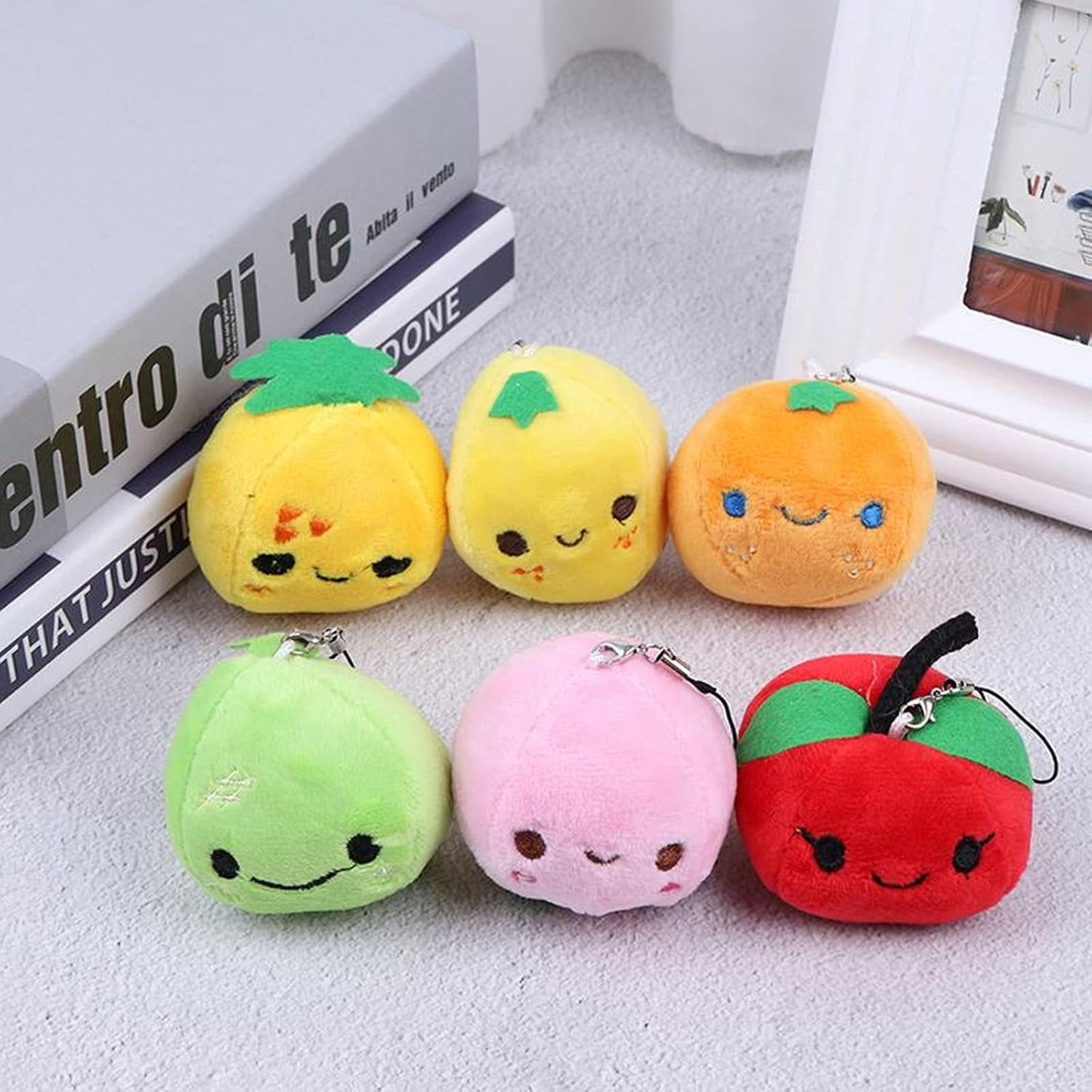 Mini Plush Fruit Cat Toys