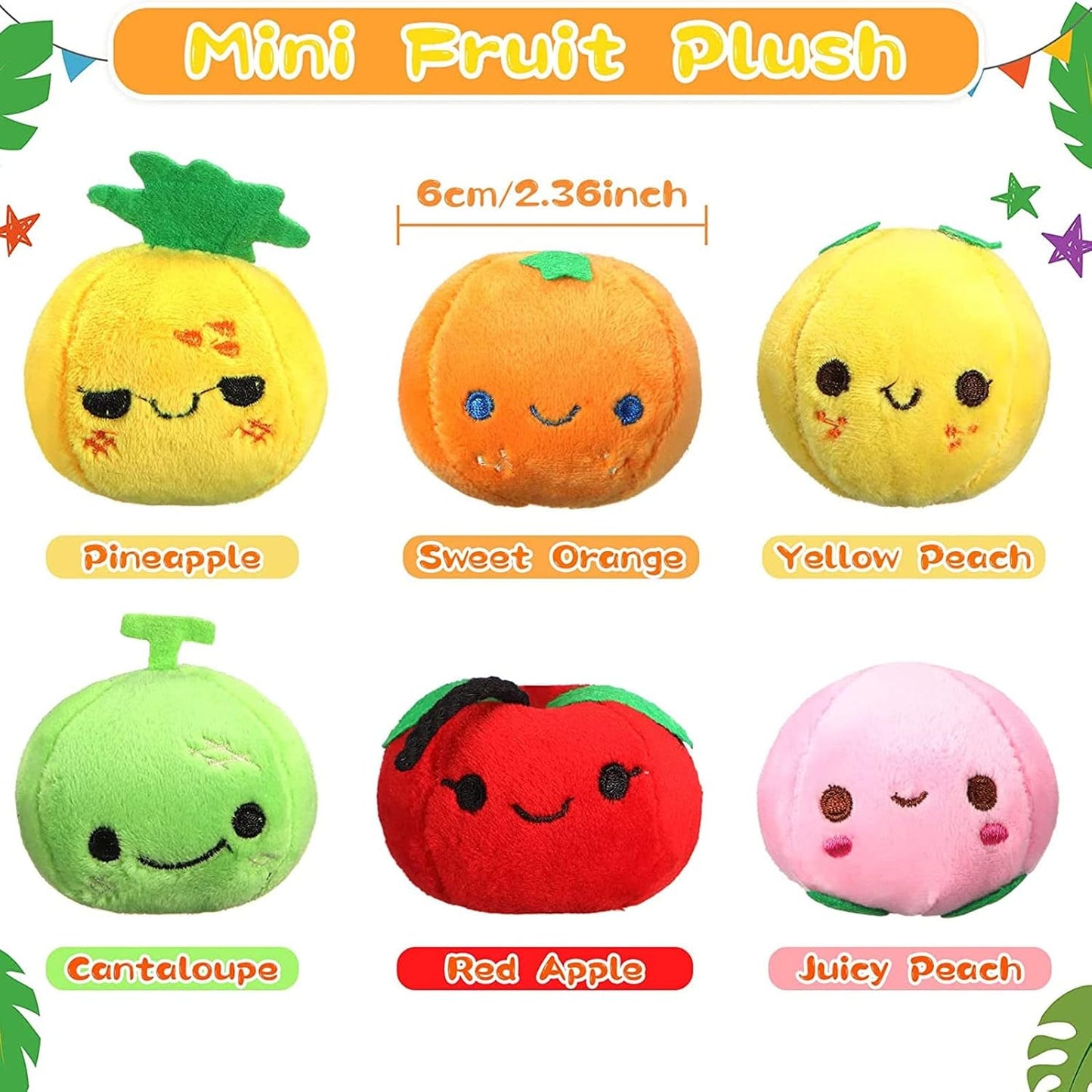 Mini Plush Fruit Cat Toys