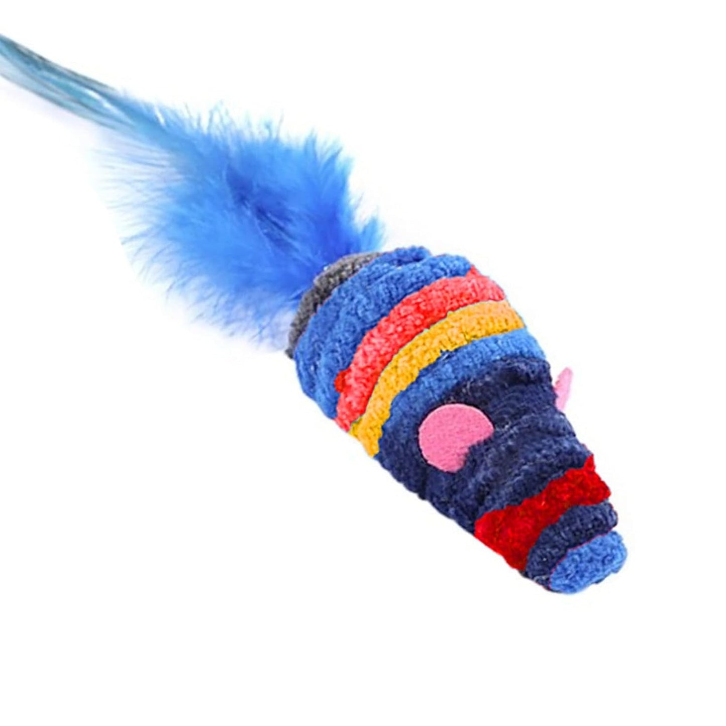 Colorful Plush Feather Mouse Toy