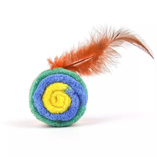 Rolling Feather Toy for kittens Cats