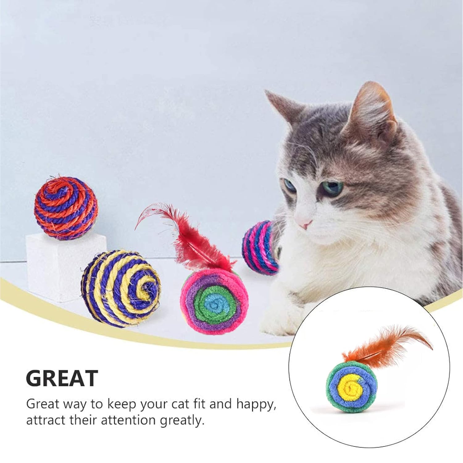 Rolling Feather Toy for kittens Cats