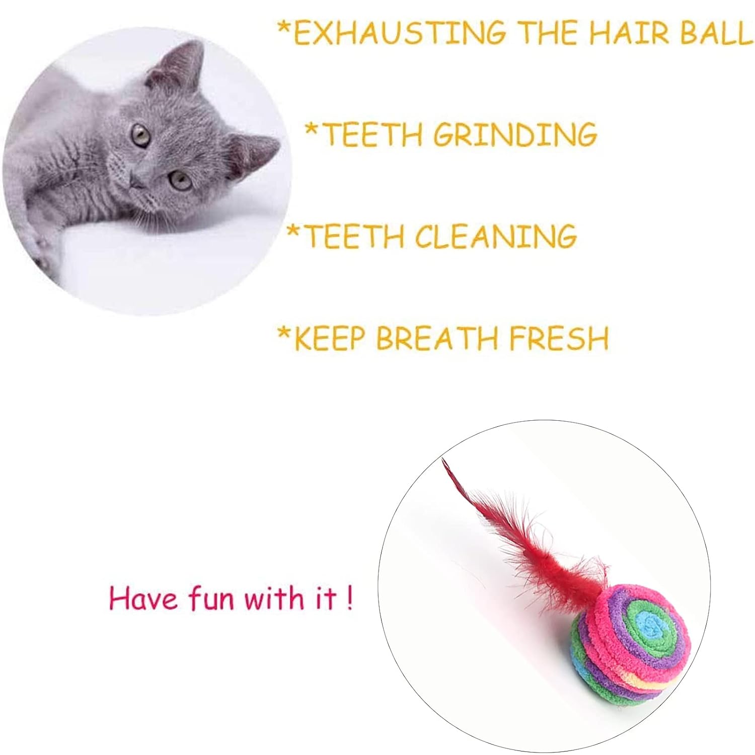 Rolling Feather Toy for kittens Cats