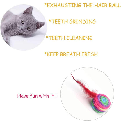 Rolling Feather Toy for kittens Cats