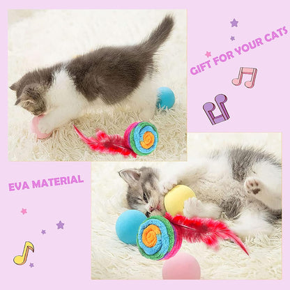 Rolling Feather Toy for kittens Cats