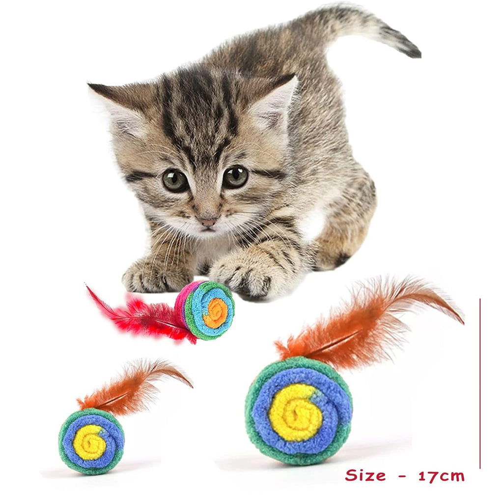 Rolling Feather Toy for kittens Cats