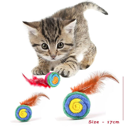 Rolling Feather Toy for kittens Cats