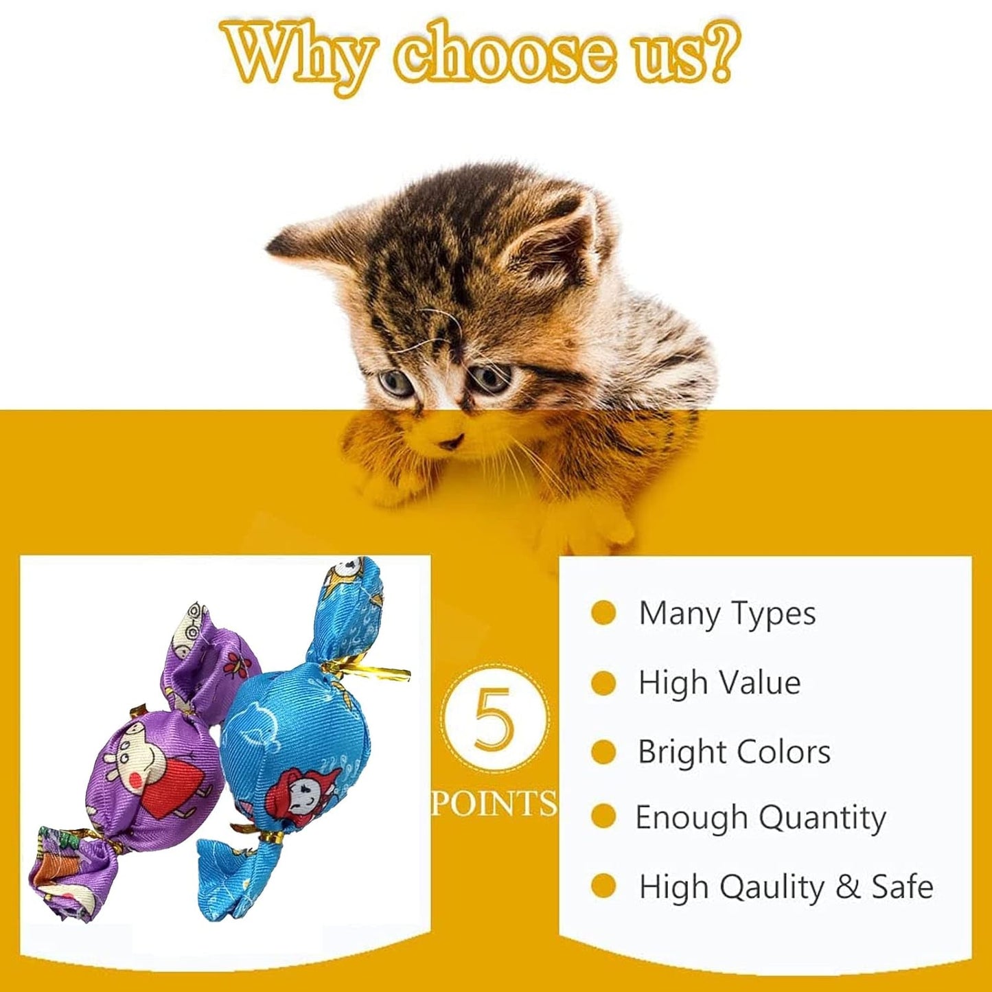 Colorful Candy Plush Cat Toys