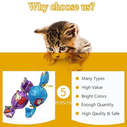 Colorful Candy Plush Cat Toys