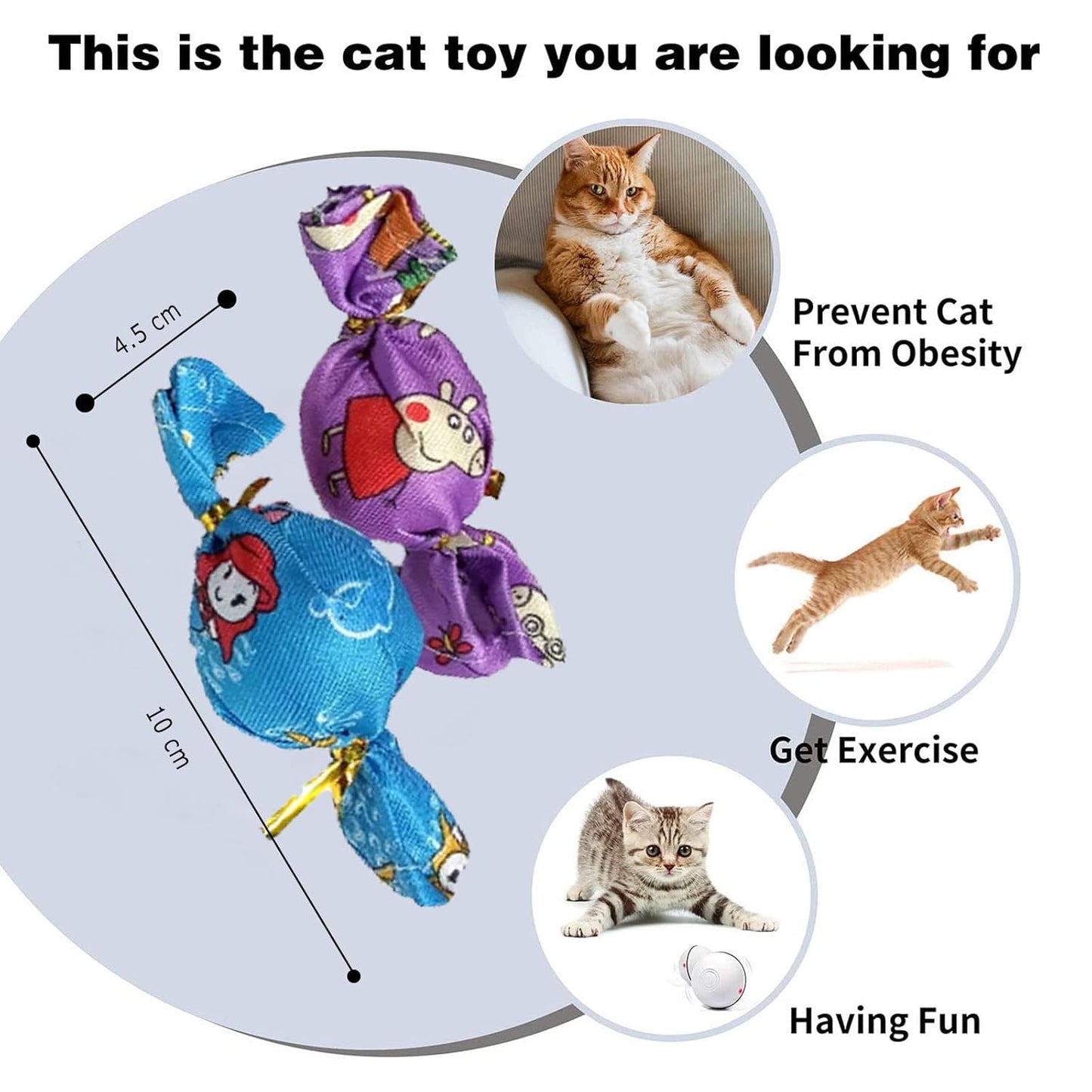 Colorful Candy Plush Cat Toys