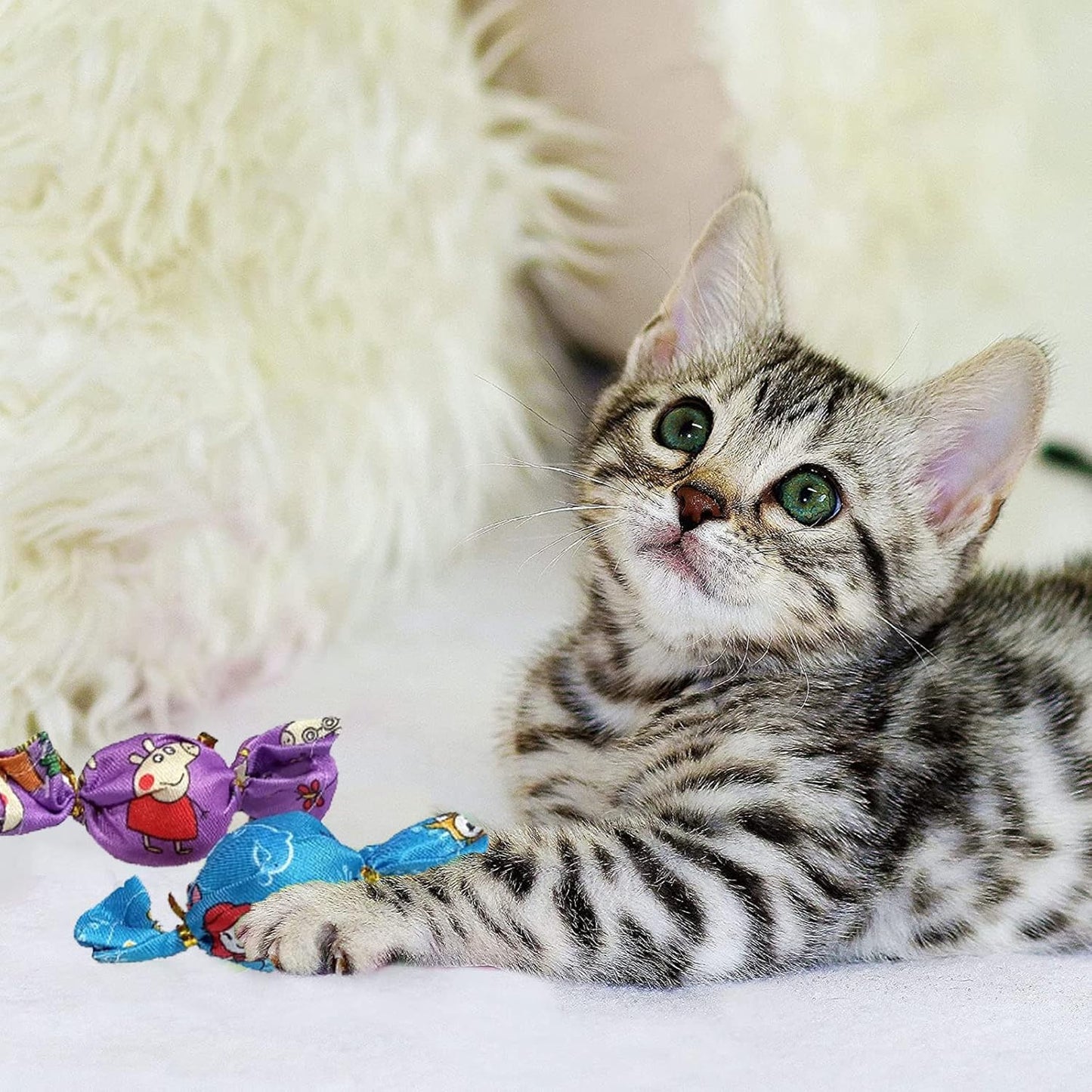 Colorful Candy Plush Cat Toys