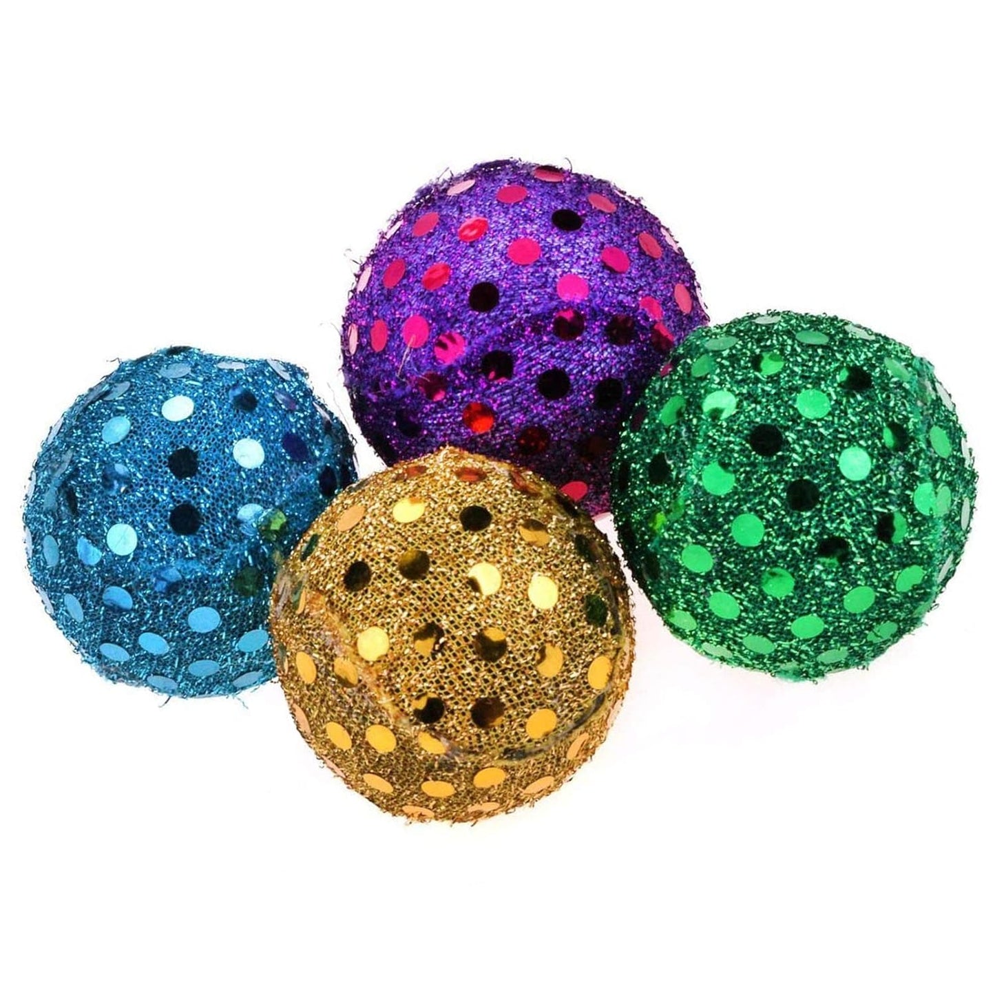 Disco Glitter Cat Ball Toy Pack