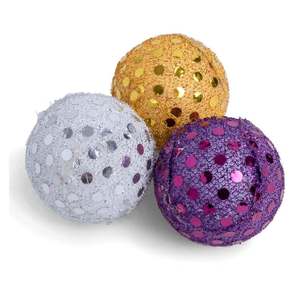 Disco Glitter Cat Ball Toy Pack
