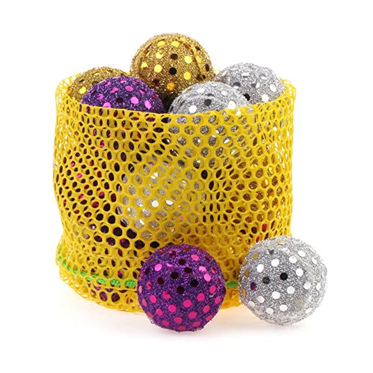 Disco Glitter Cat Ball Toy Pack