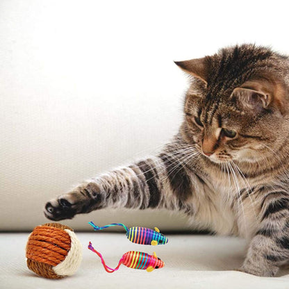 Sisal Mouse Cat Toy Duo