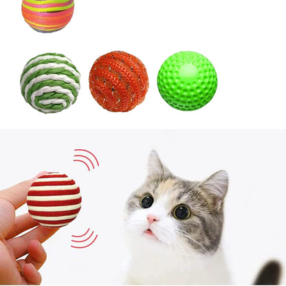 Mixed Foam Sisal Cat Balls Set