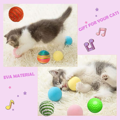 Mixed Foam Sisal Cat Balls Set