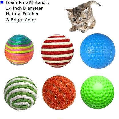 Mixed Foam Sisal Cat Balls Set