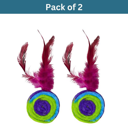 Rainbow Feather Bell Cat Toys 2 pcs