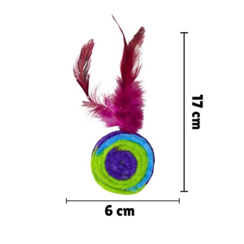 Rainbow Feather Bell Cat Toys 2 pcs
