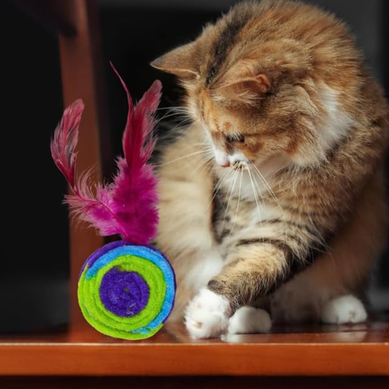 Rainbow Flutter Feather Cat Balls