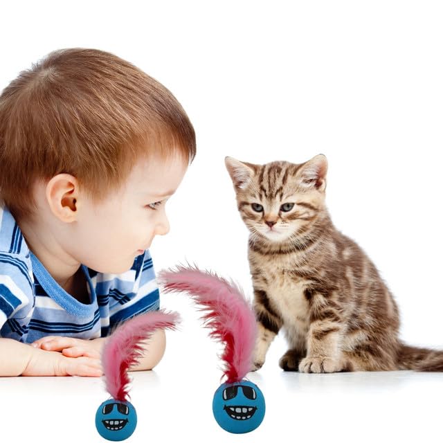 Colorful soft feather Ball toy for Cats