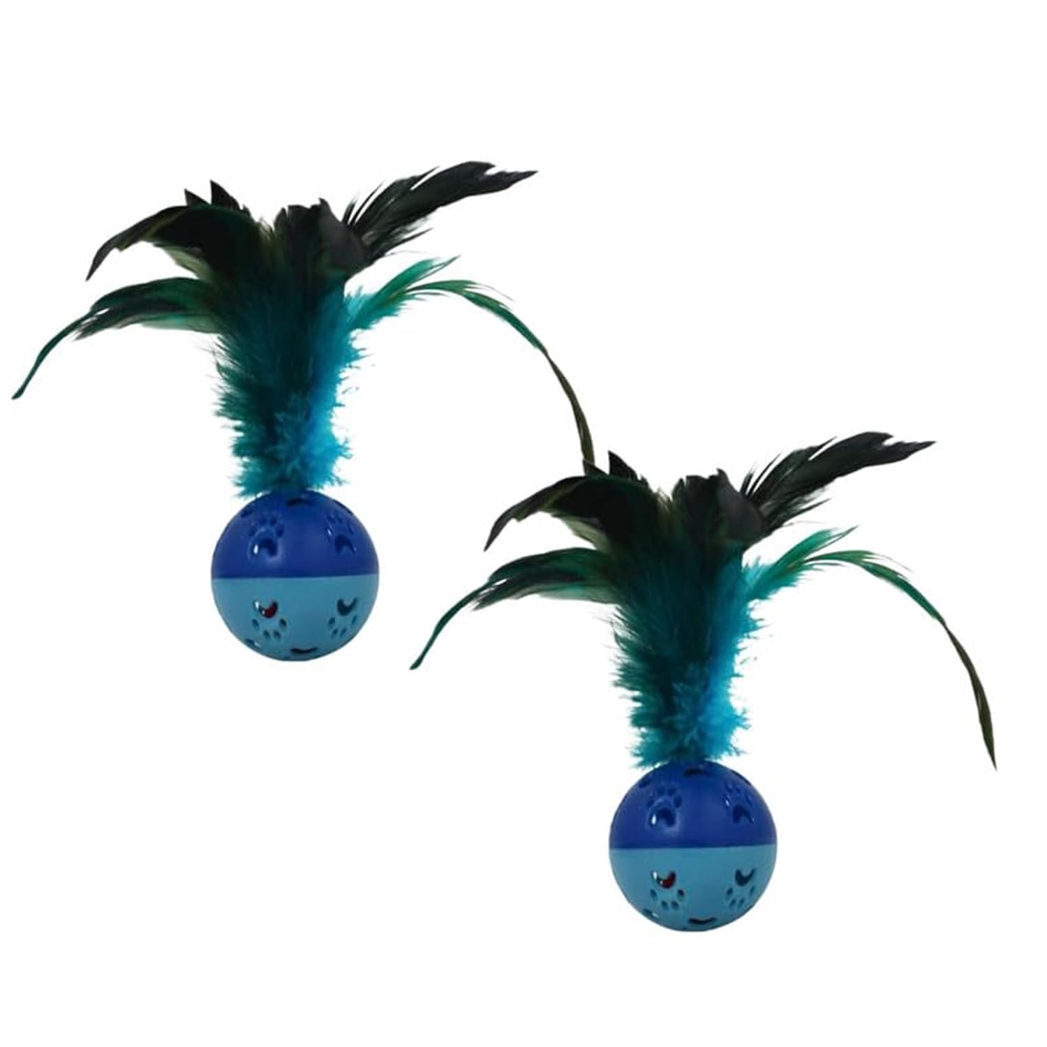 Rainbow Feather Bell Cat Toys 2 pcs