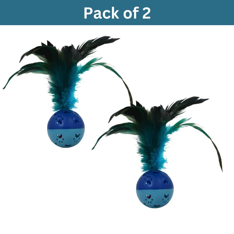 Rainbow Feather Bell Cat Toys 2 pcs