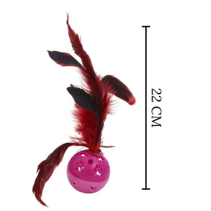 Rainbow Feather Bell Cat Toys 2 pcs