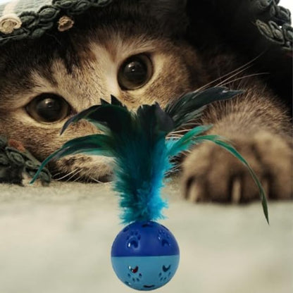 Rainbow Feather Bell Cat Toys 2 pcs