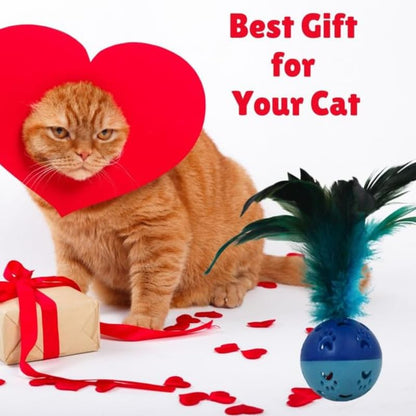 Rainbow Feather Bell Cat Toys 2 pcs