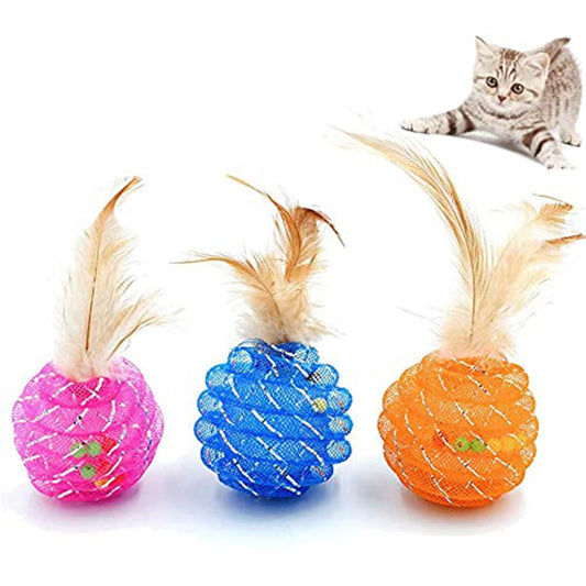 Feather Bell Cat Toy Balls