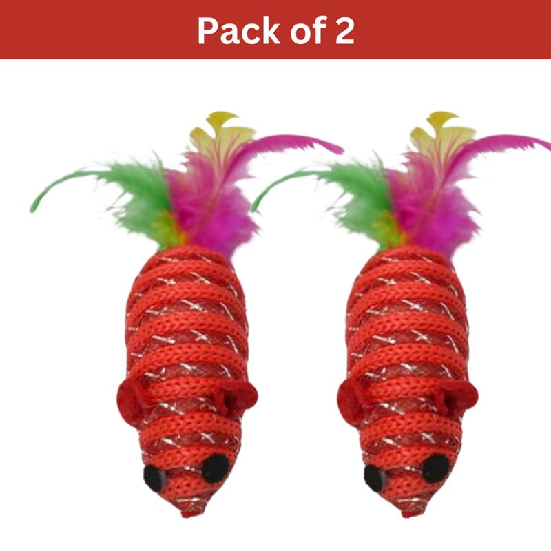 Rainbow Feather Bell Cat Toys 2 pcs