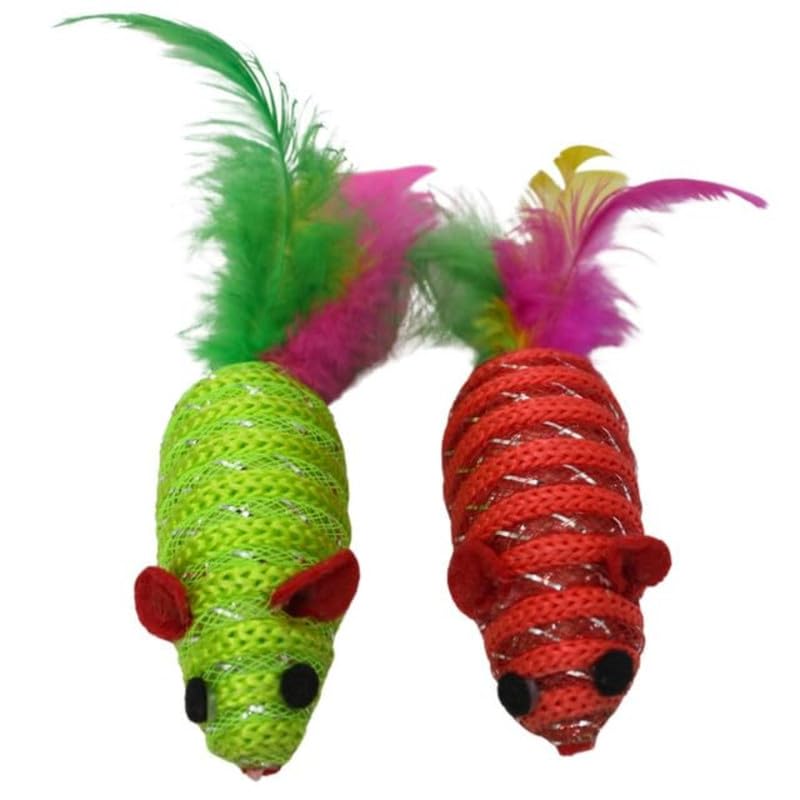 Rainbow Feather Bell Cat Toys 2 pcs