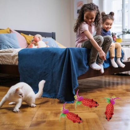 Rainbow Feather Bell Cat Toys 2 pcs