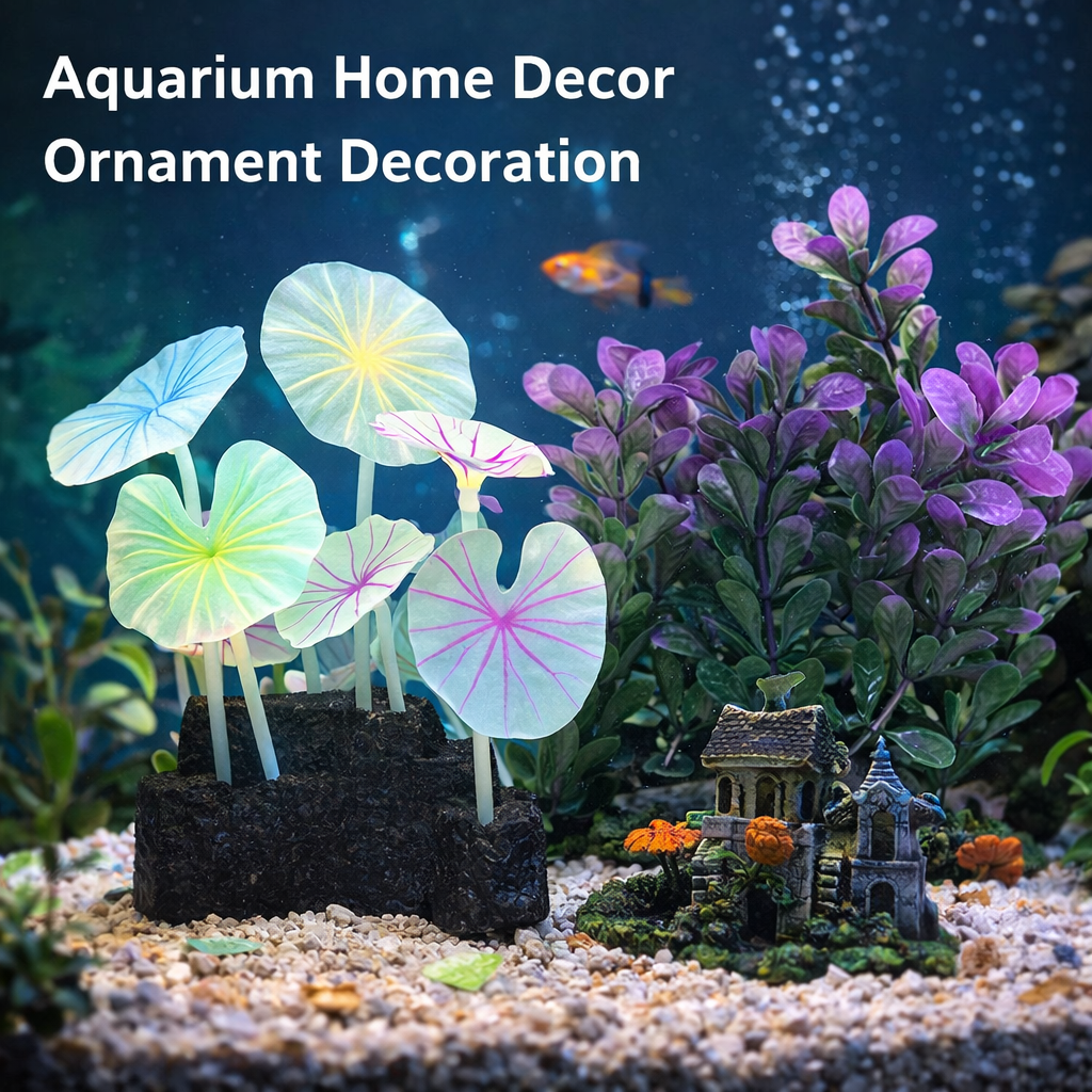 Green Purple Aquarium Grass Plant