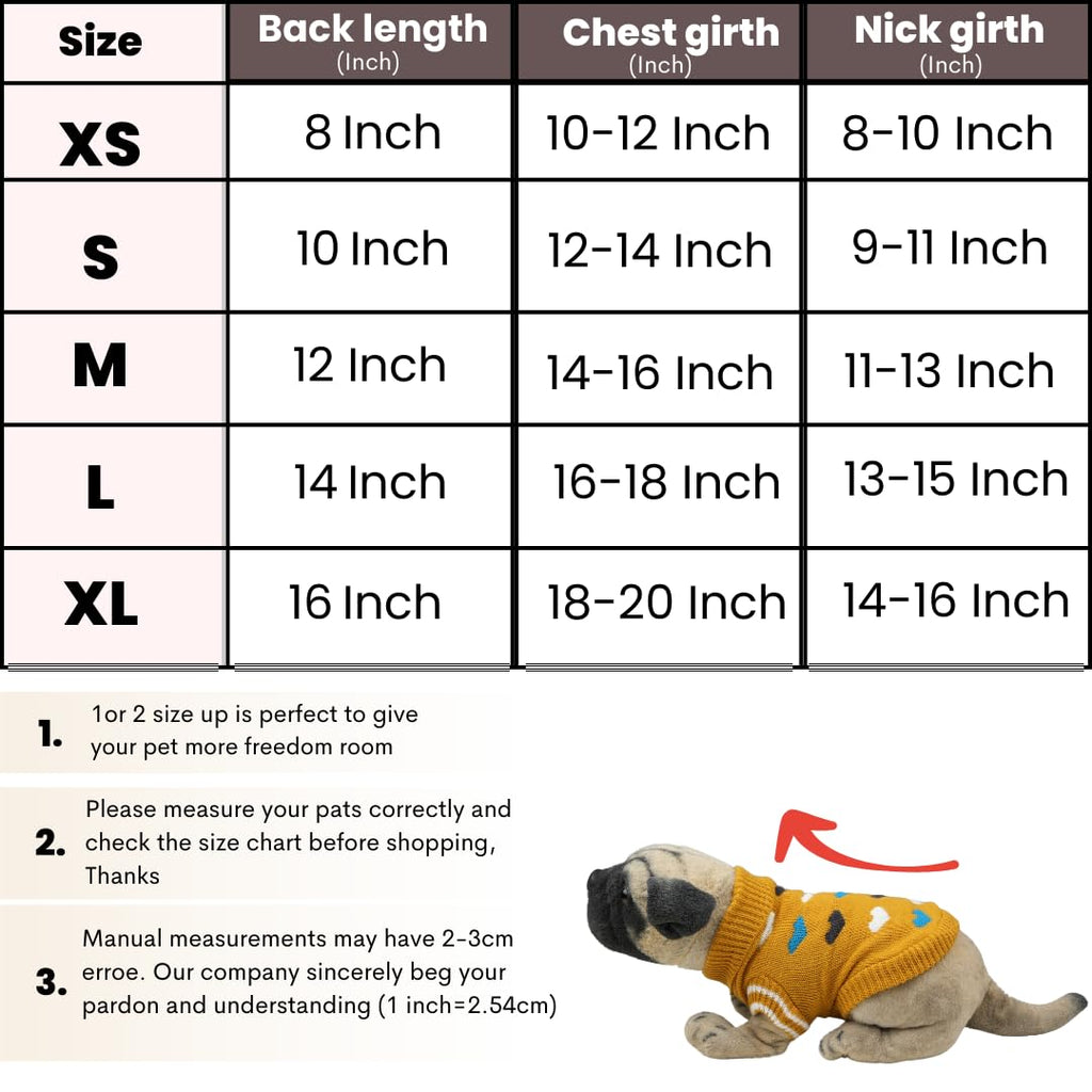 Winter Coat Sweater for Small Pets