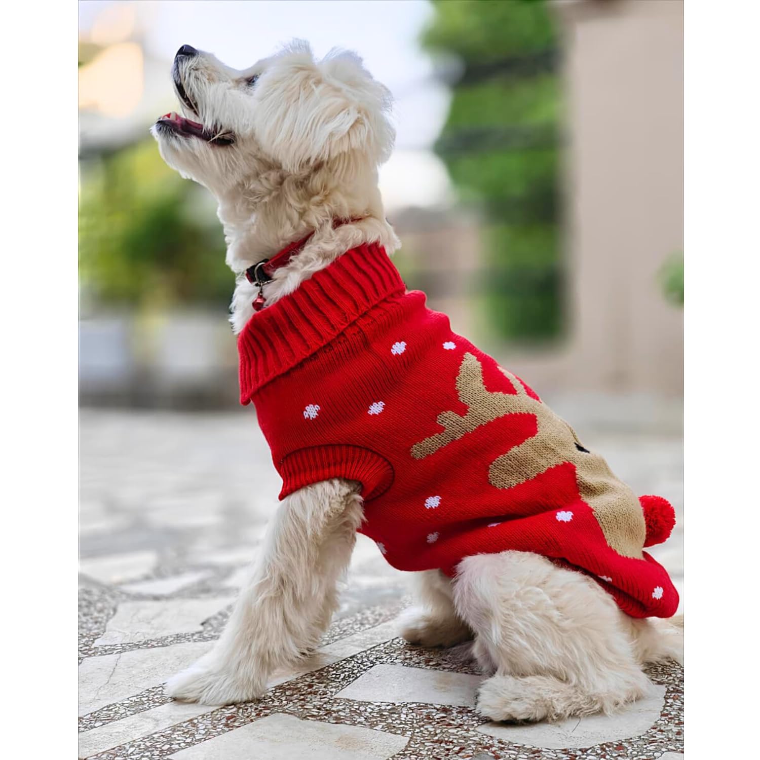 Reindeer Turtleneck Christmas Dog Sweater