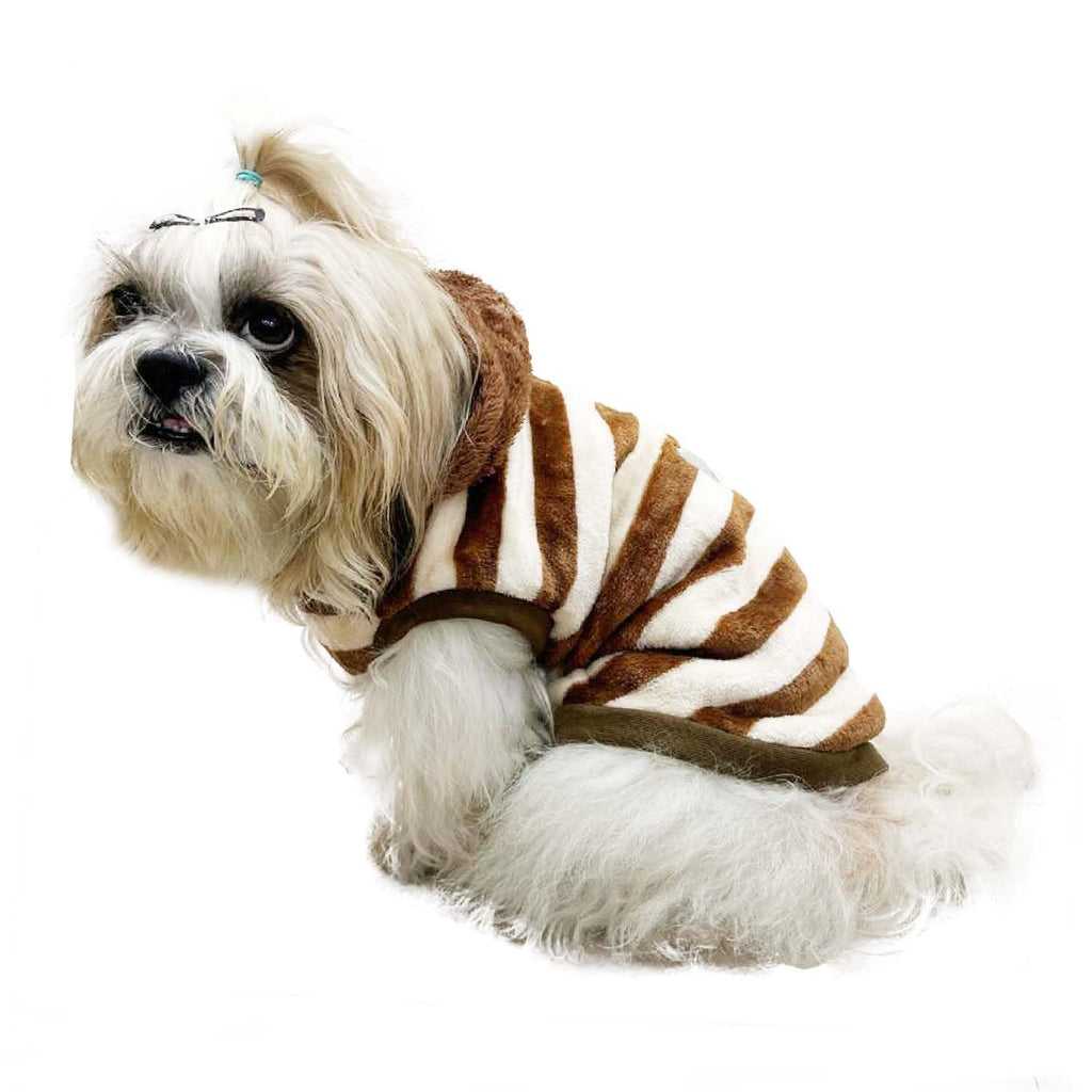 Striped Brown and White Dog Sweater