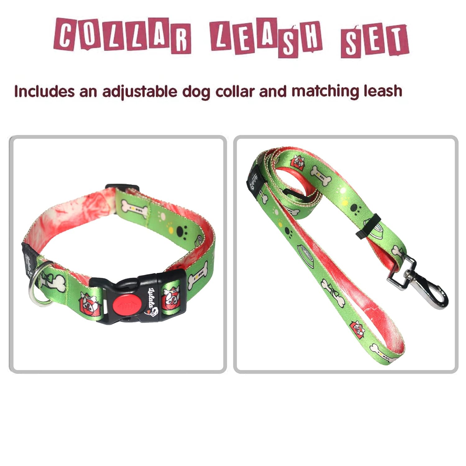Dog Collar, Leash and Waist Belt Set