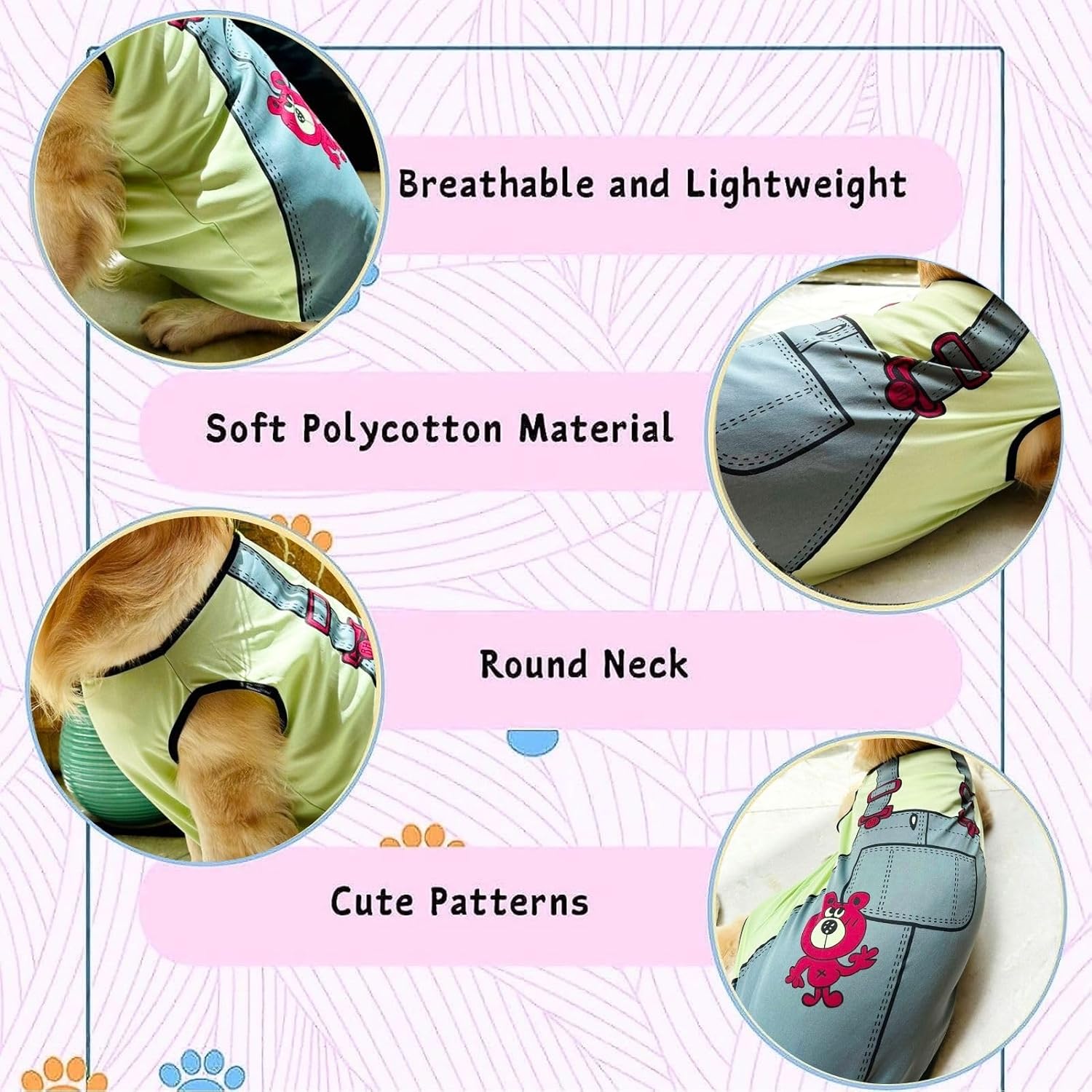 Dog Printed T-Shirts Clothes Vest