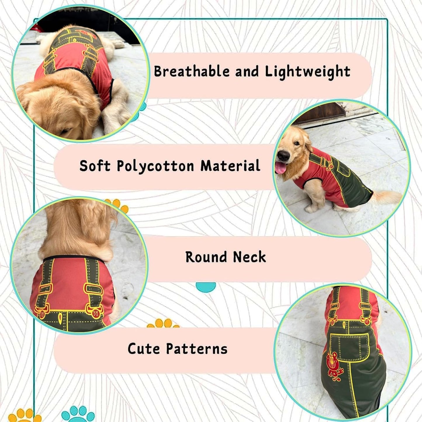 Dog Printed T-Shirts Clothes Vest