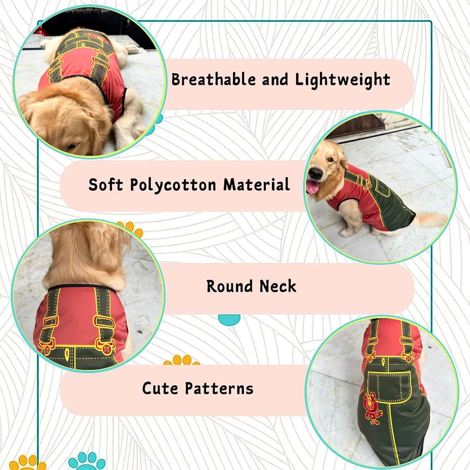 Dog Printed T-Shirts Clothes Vest